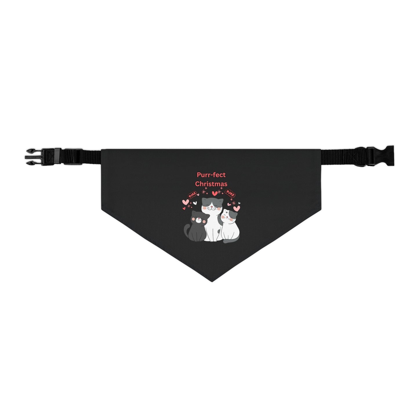 Purr-fect Christmas Pet Bandana Collar (Black) (Also Available in Adult Holiday Collection and Kids Holiday Collection)