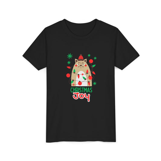 Christmas Joy Cat Youth Tee (Also Available in Adult Holiday Collection and Pet Holiday Collection)