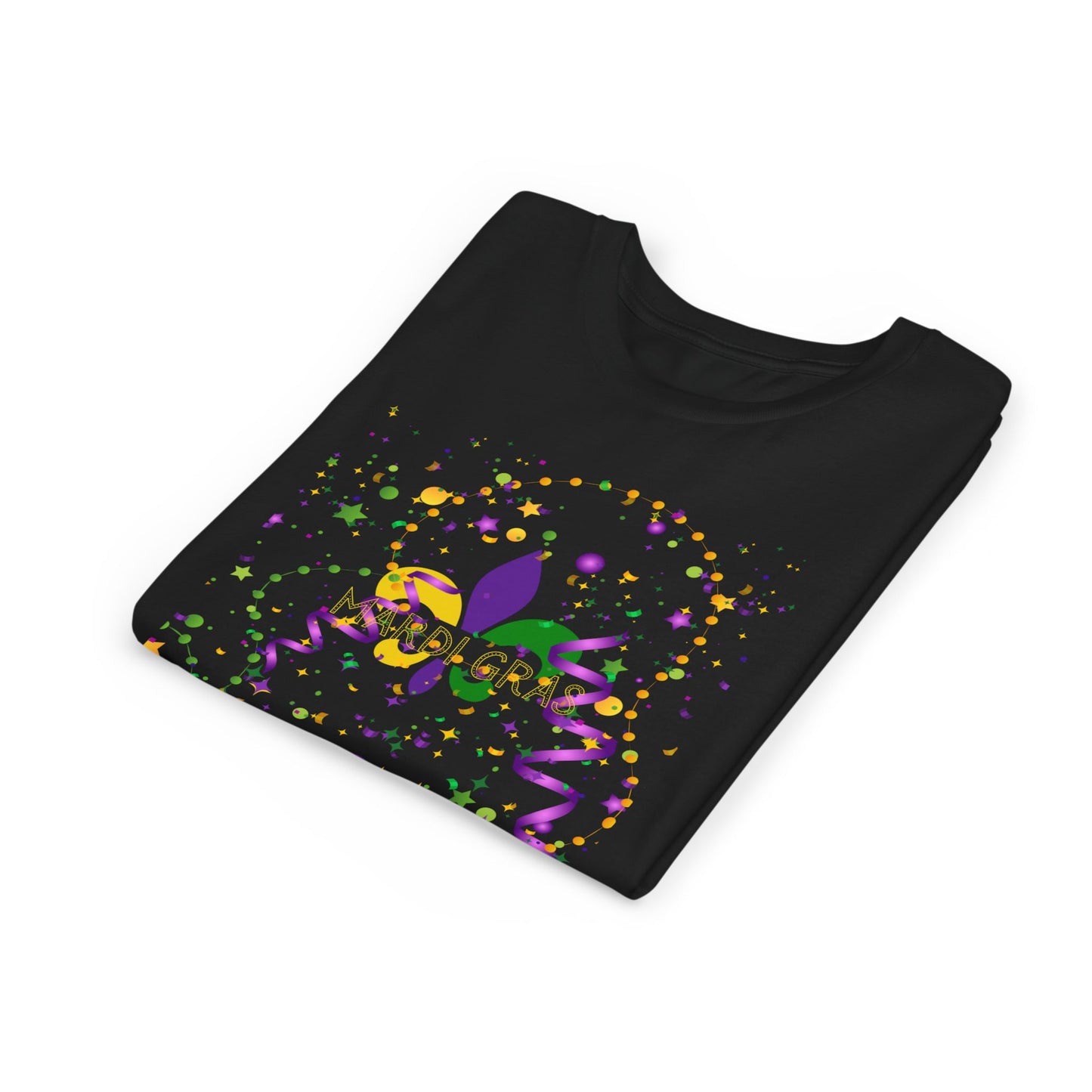 Mardi Gras Fleur-de-Lis Confetti Youth Tee