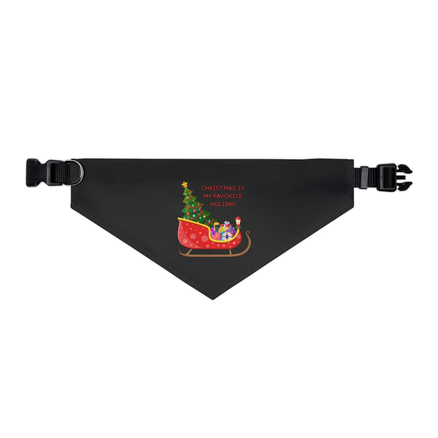 Christmas Is My Favorite Holiday Pet Bandana (Black) (Also Available in Adult Holiday Collection and Kids Holiday Collection)