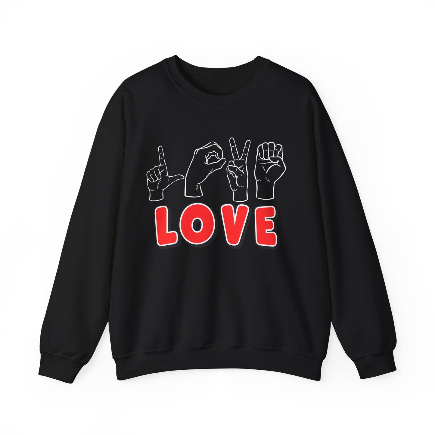 Love ASL Unisex Sweatshirt (White)