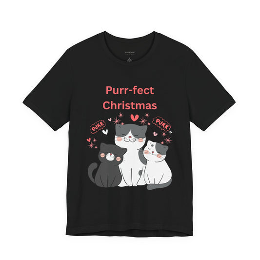 Purr-fect Christmas Cat Unisex Tee (Also Available in Kids Holiday Collection and Pet Holiday Collection)