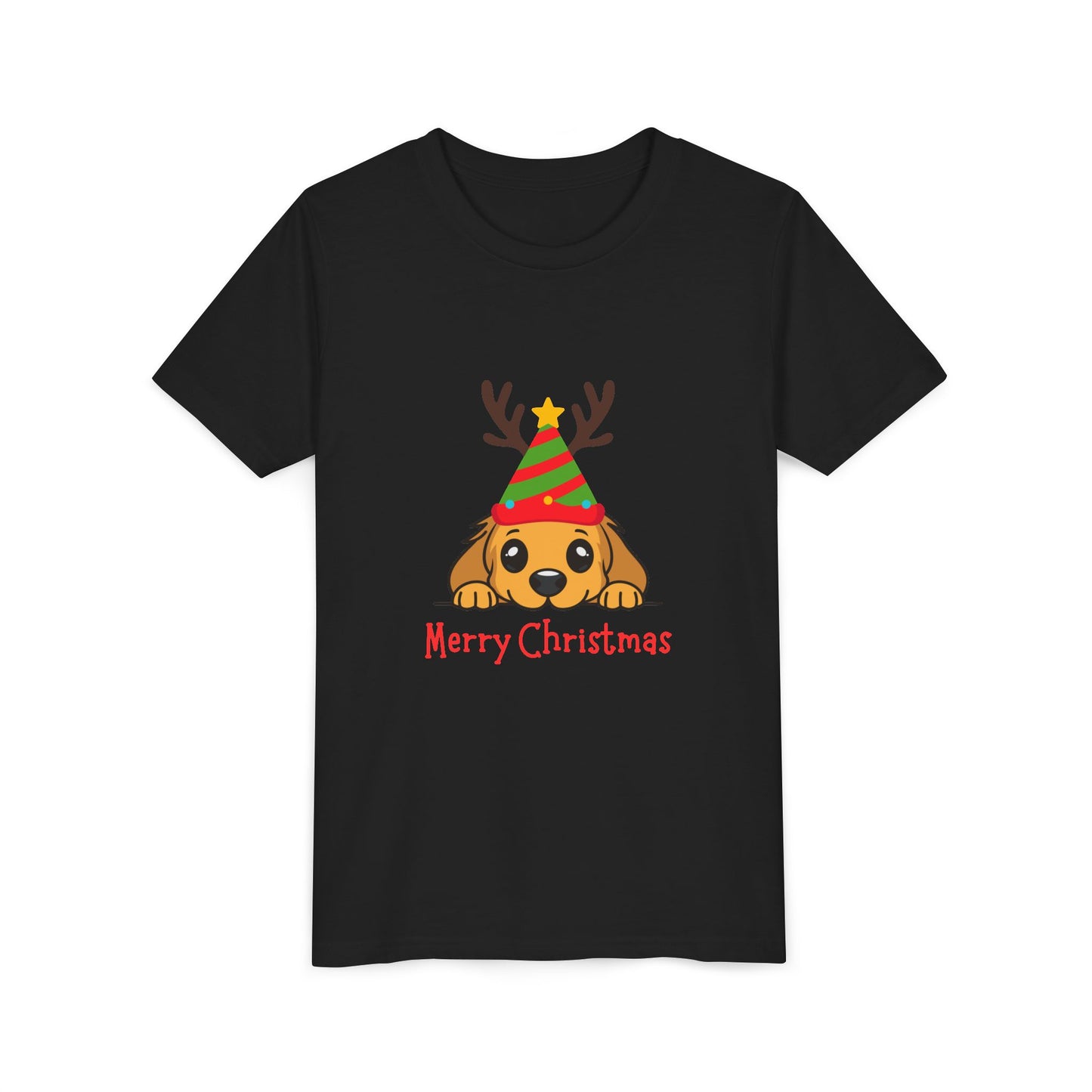 Merry Christmas Puppy Youth Tee (Also Available in Adult Holiday Collection and Pet Holiday Collection)