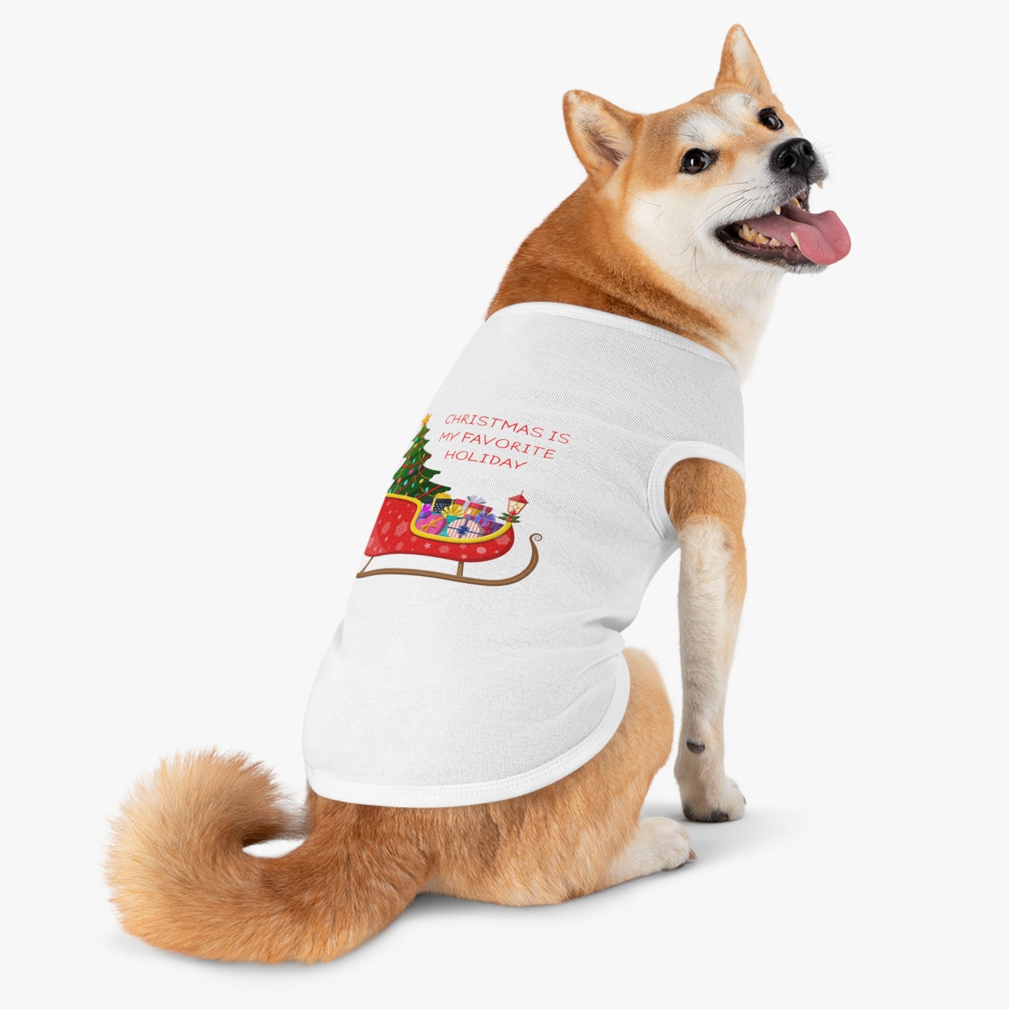 Christmas Is My Favorite Holiday Pet Tank Top (Also Available in Adult Holiday Collection and Kids Holiday Collection)
