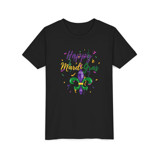 Happy Mardi Gras Fleur-de-Lis Youth Tee