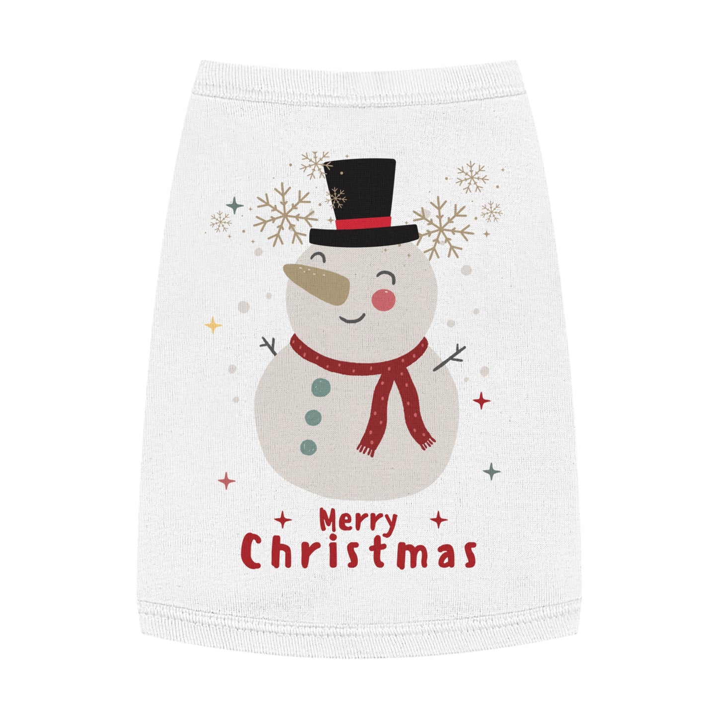 Merry Christmas Snowman Pet Tank Top (Also Available in Adult Holiday Collection and Kids Holiday Collection)