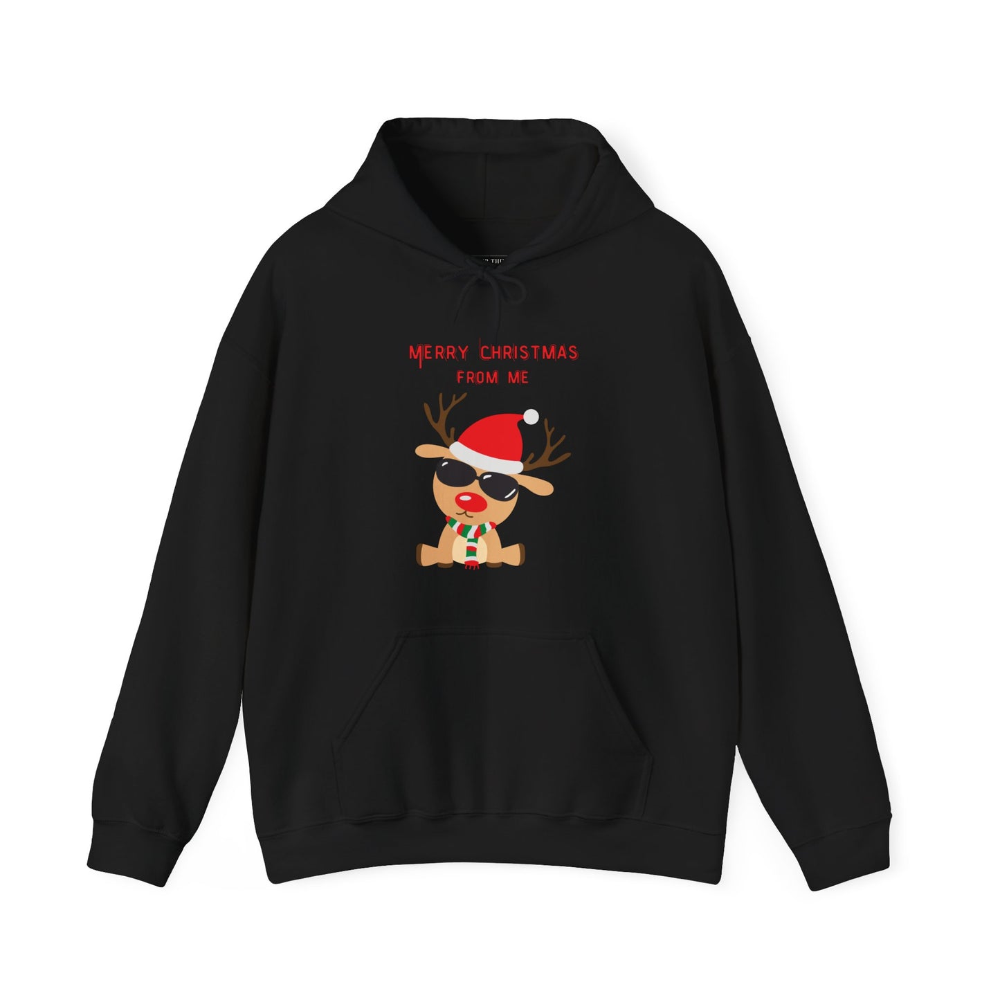 Merry Christmas From Me Reindeer Unisex Hoodie (Also Available in Kids Holiday Collection and Pet Holiday Collection)