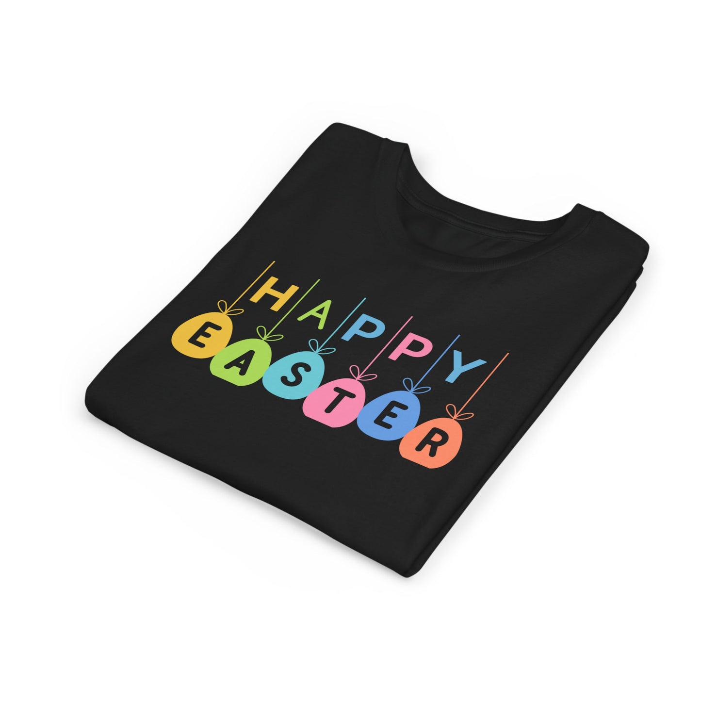 Happy Easter Colorful Hanging Eggs Youth Tee