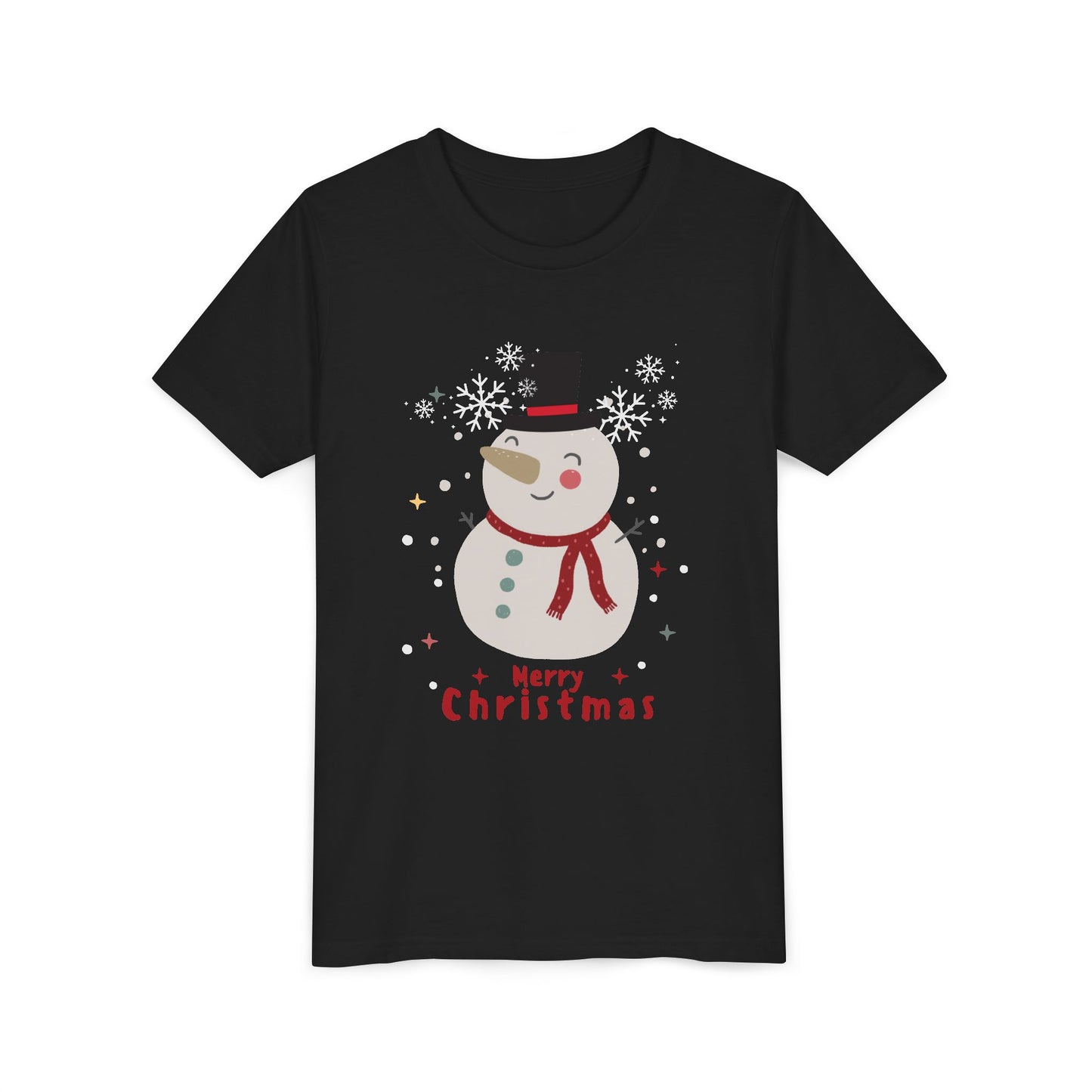 Merry Christmas Snowman Youth Tee (Also Available in Adult Holiday Collection and Pet Holiday Collection)