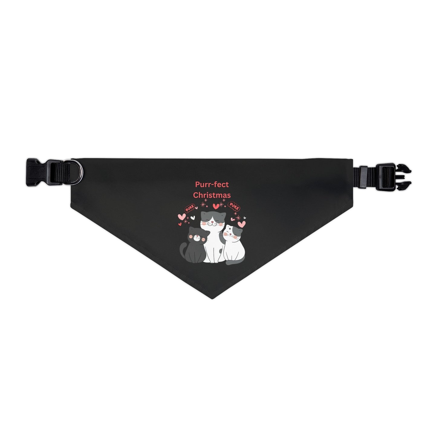 Purr-fect Christmas Pet Bandana Collar (Black) (Also Available in Adult Holiday Collection and Kids Holiday Collection)