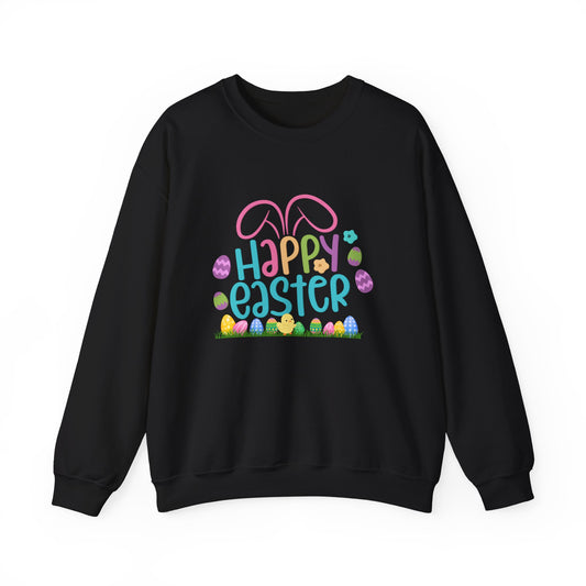 Happy Easter Colorful Bunny Ears & Eggs Unisex Sweatshirt