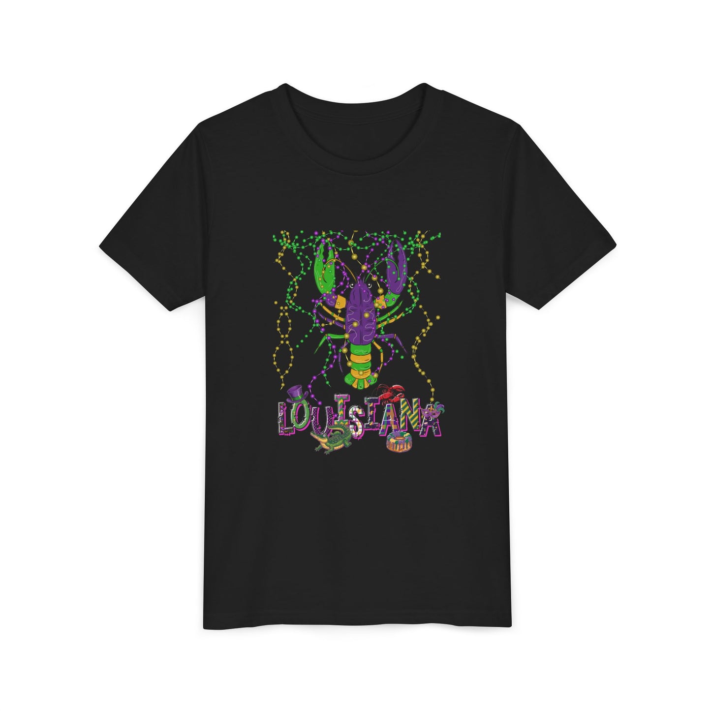 Louisiana Mardi Gras Crawfish Youth Tee