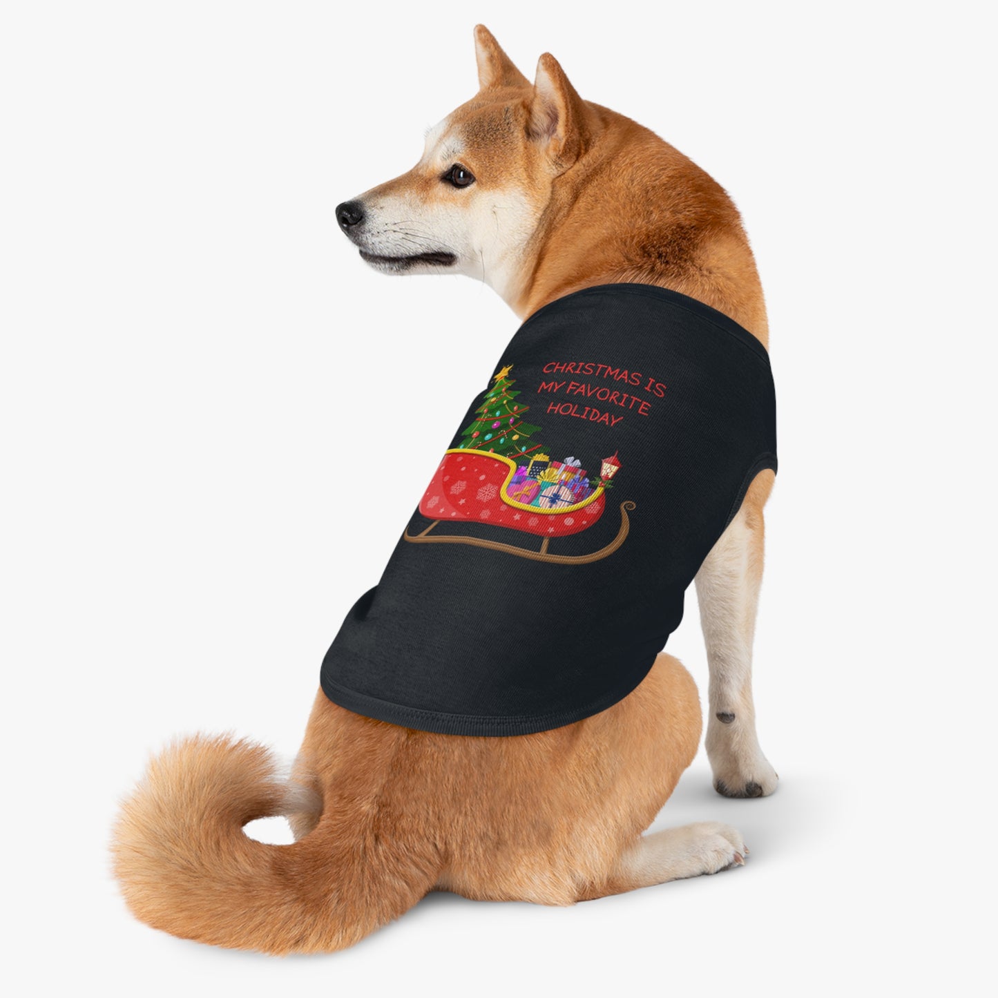 Christmas Is My Favorite Holiday Pet Tank Top (Also Available in Adult Holiday Collection and Kids Holiday Collection)