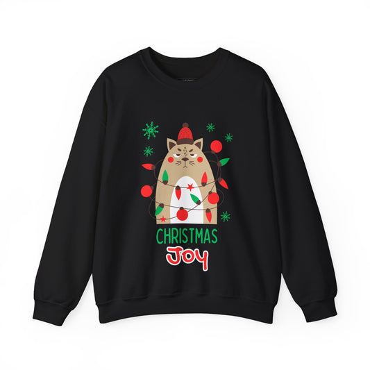 Christmas Joy Cat Unisex Sweatshirt (Also Available in Kids Holiday Collection and Pet Holiday Collection)