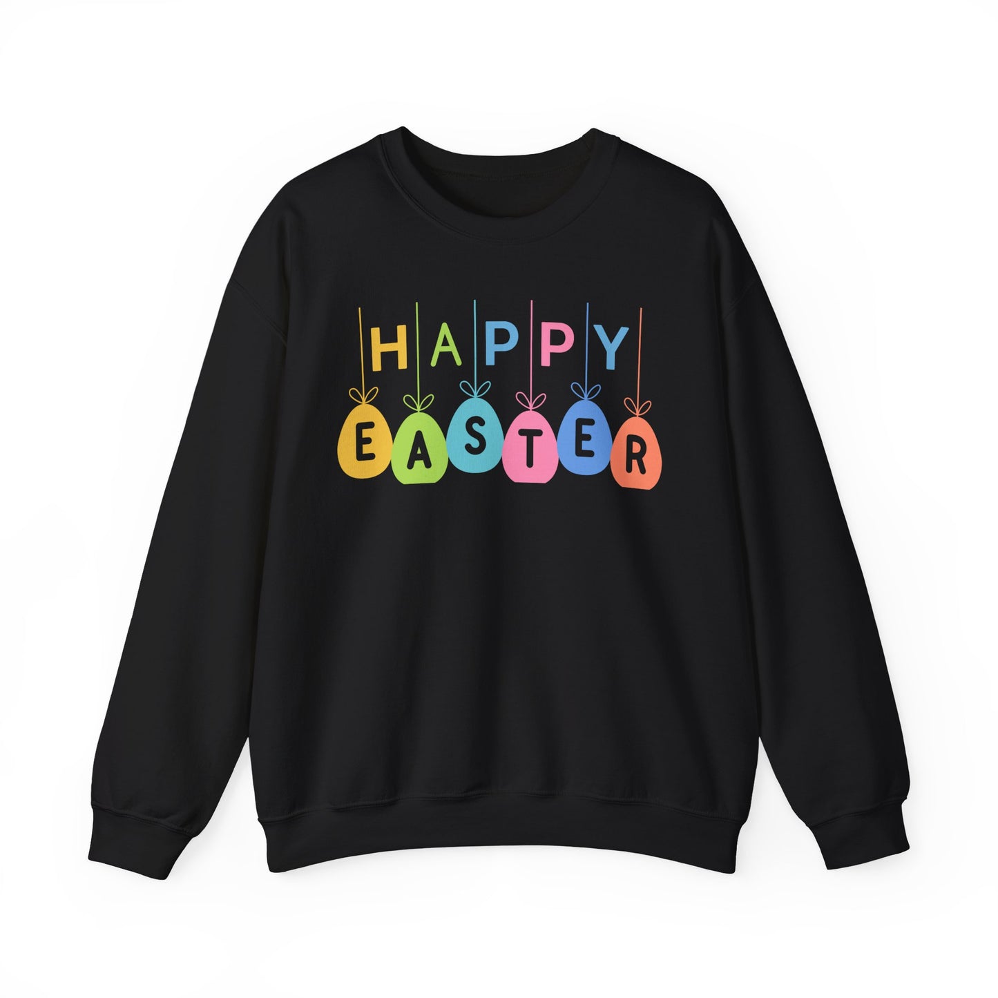 Happy Easter Colorful Hanging Egg Unisex Sweatshirt