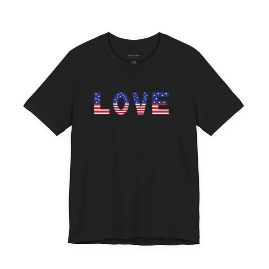 LOVE American Flag Unisex Tee