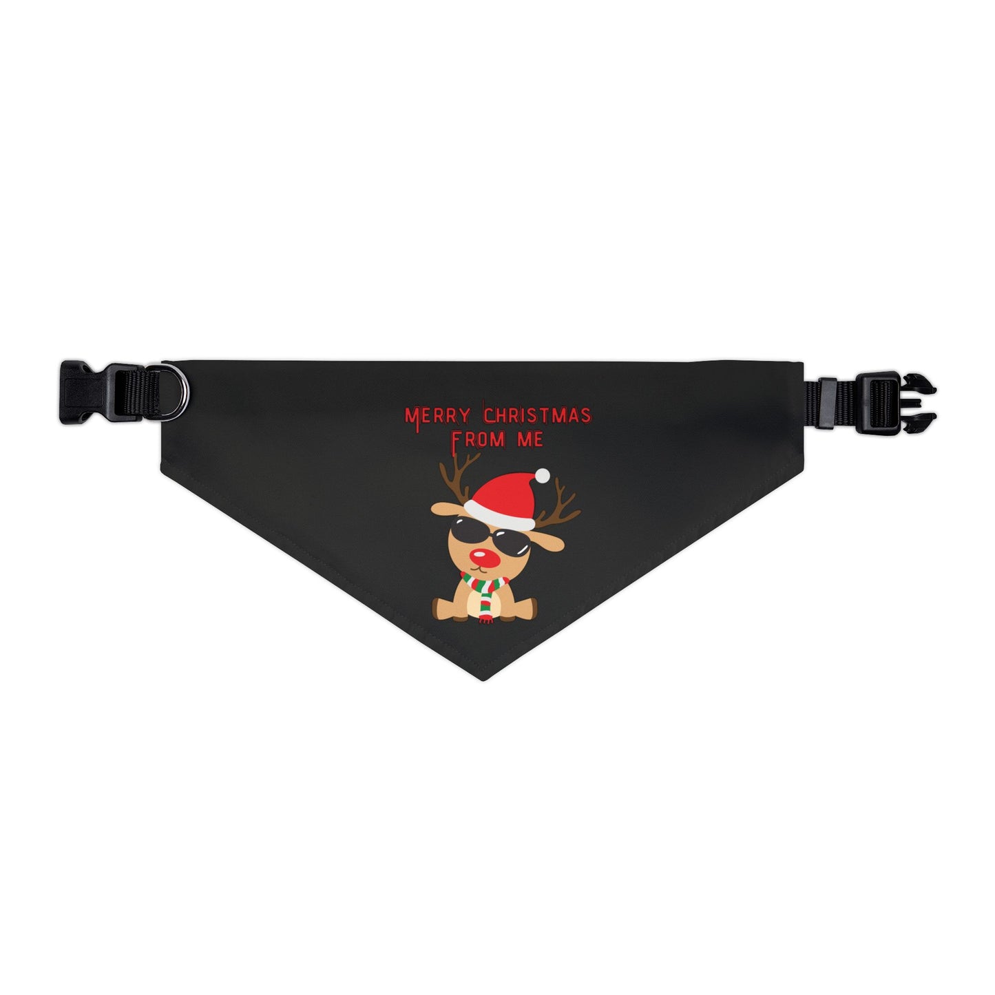Merry Christmas From Me Pet Bandana Collar (Black) (Also Available in Adult Holiday Collection and Kids Holiday Collection)