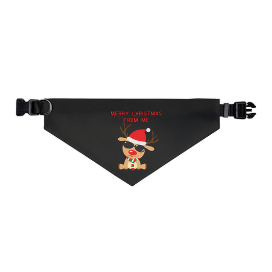 Merry Christmas From Me Pet Bandana Collar (Black) (Also Available in Adult Holiday Collection and Kids Holiday Collection)