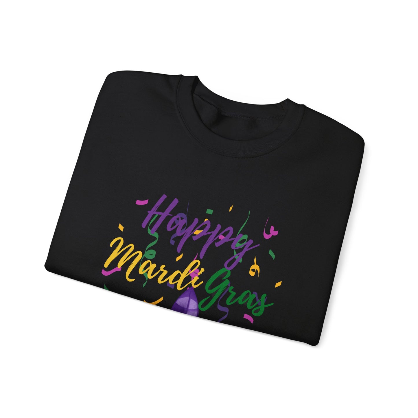 Happy Mardi Gras Fleur-de-Lis Unisex Sweatshirt
