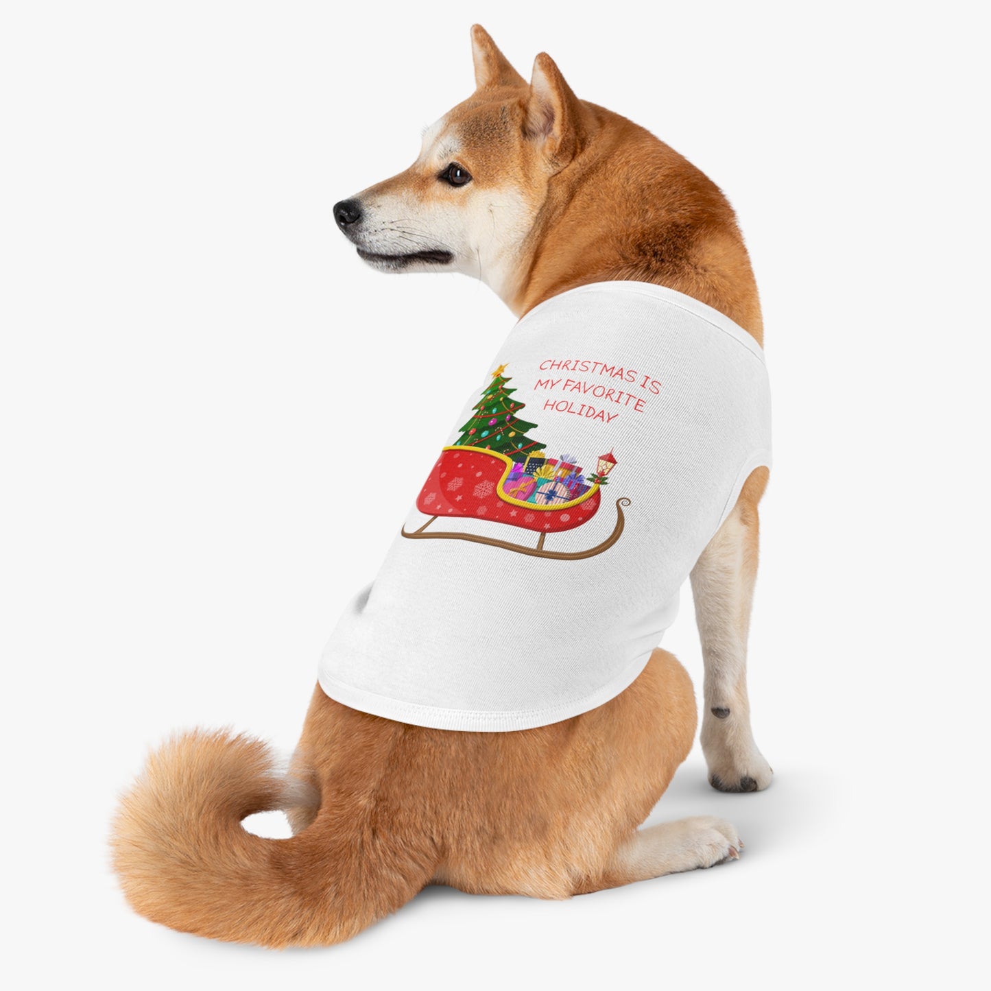 Christmas Is My Favorite Holiday Pet Tank Top (Also Available in Adult Holiday Collection and Kids Holiday Collection)