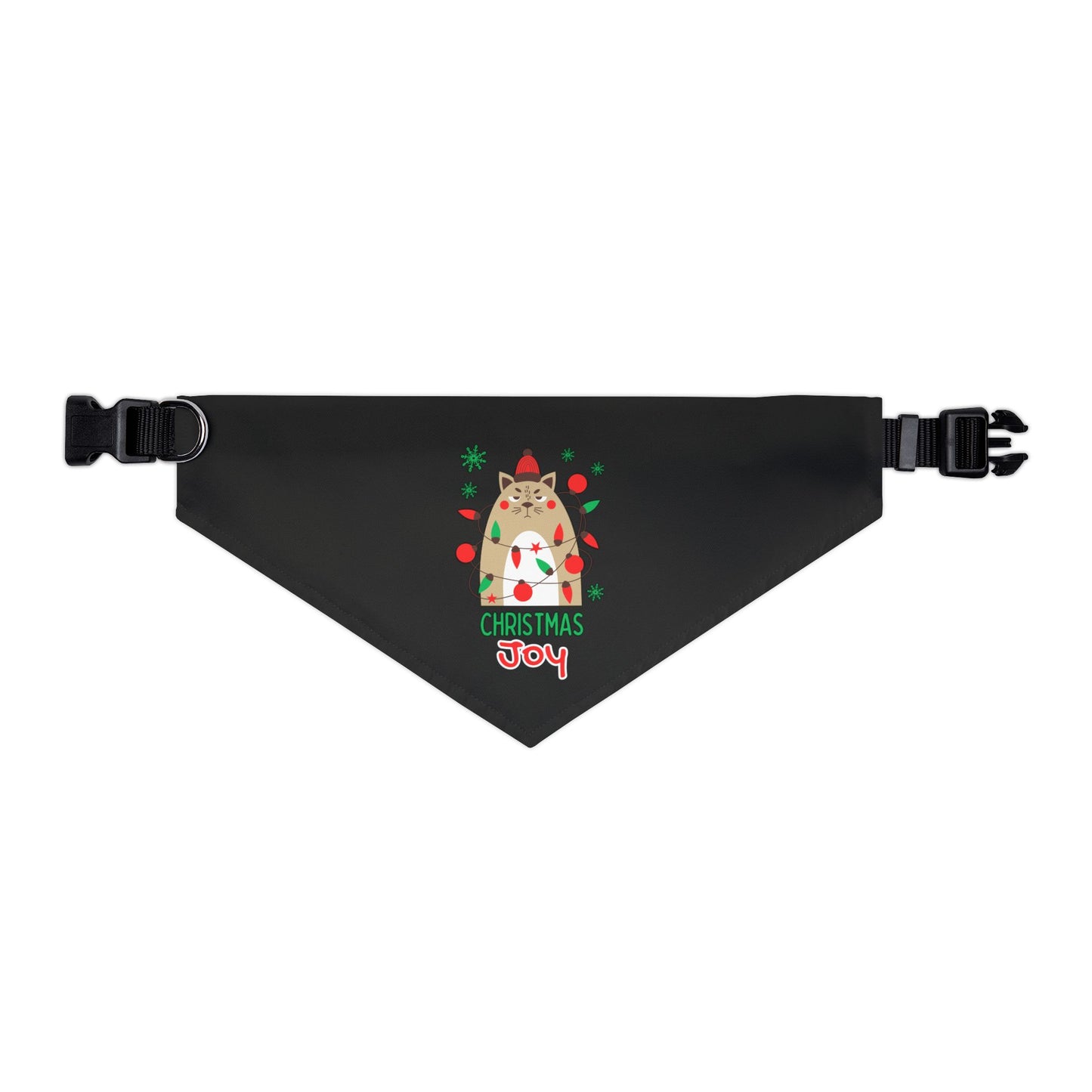 Christmas Joy Pet Bandana Collar (Black) (Also Available in Adult Holiday Collection and Kids Holiday Collection)