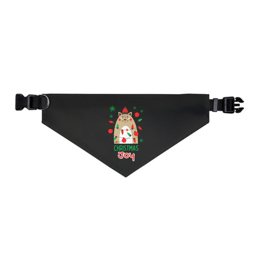 Christmas Joy Pet Bandana Collar (Black) (Also Available in Adult Holiday Collection and Kids Holiday Collection)