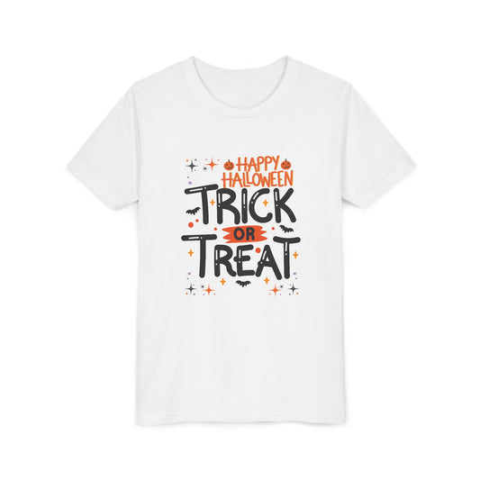 Happy Halloween Trick or Treat Youth Tee (Also Available in Adult Holiday Collection and Pet Holiday Collection)