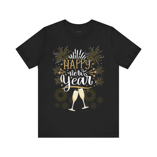 New Year Celebration Unisex Tee (Champagne Glasses)