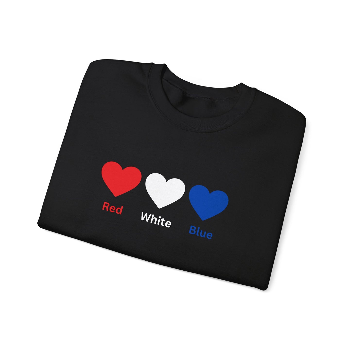 Red, White Blue Heart Unisex Sweatshirt