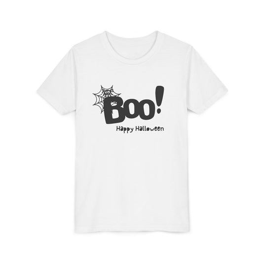 Boo Happy Halloween Youth Tee (White) (Also Available in Adult Holiday Collection and Pet Holiday Collection)