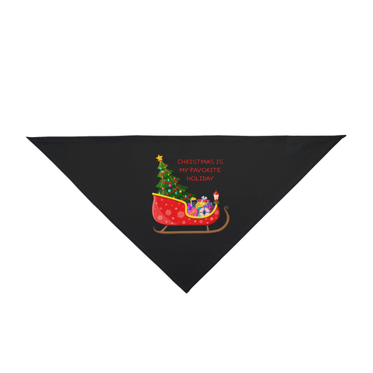 Christmas Is My Favorite Holiday Pet Bandana (Black) (Also Available in Adult Holiday Collection and Kids Holiday Collection)