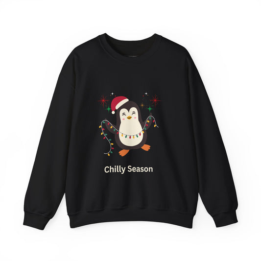 Chilly Season Penguin Unisex Sweatshirt (Also Available in Kids Holiday Collection and Pet Holiday Collection)