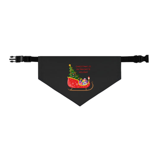 Christmas Is My Favorite Holiday Pet Bandana (Black) (Also Available in Adult Holiday Collection and Kids Holiday Collection)