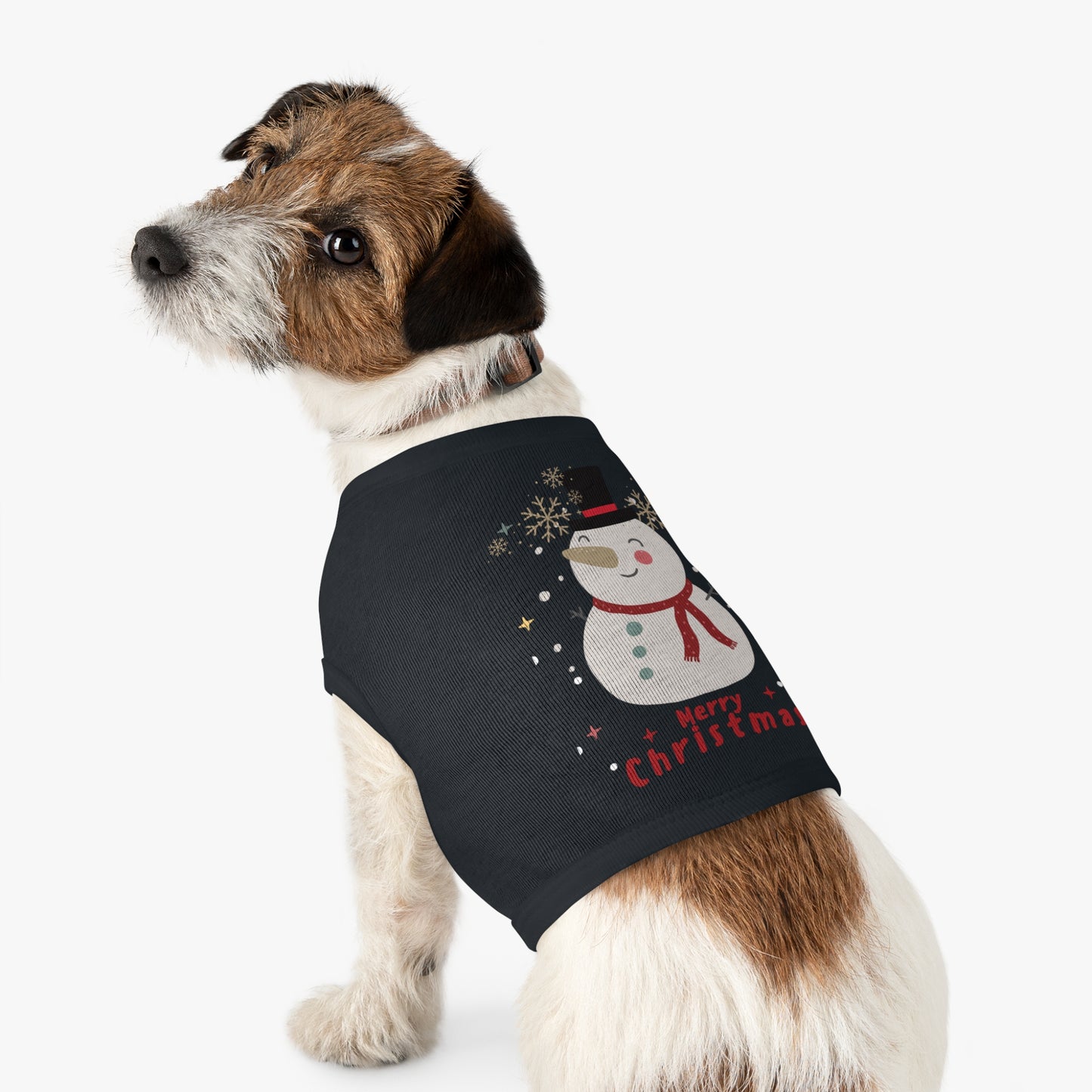 Merry Christmas Snowman Pet Tank Top (Also Available in Adult Holiday Collection and Kids Holiday Collection)