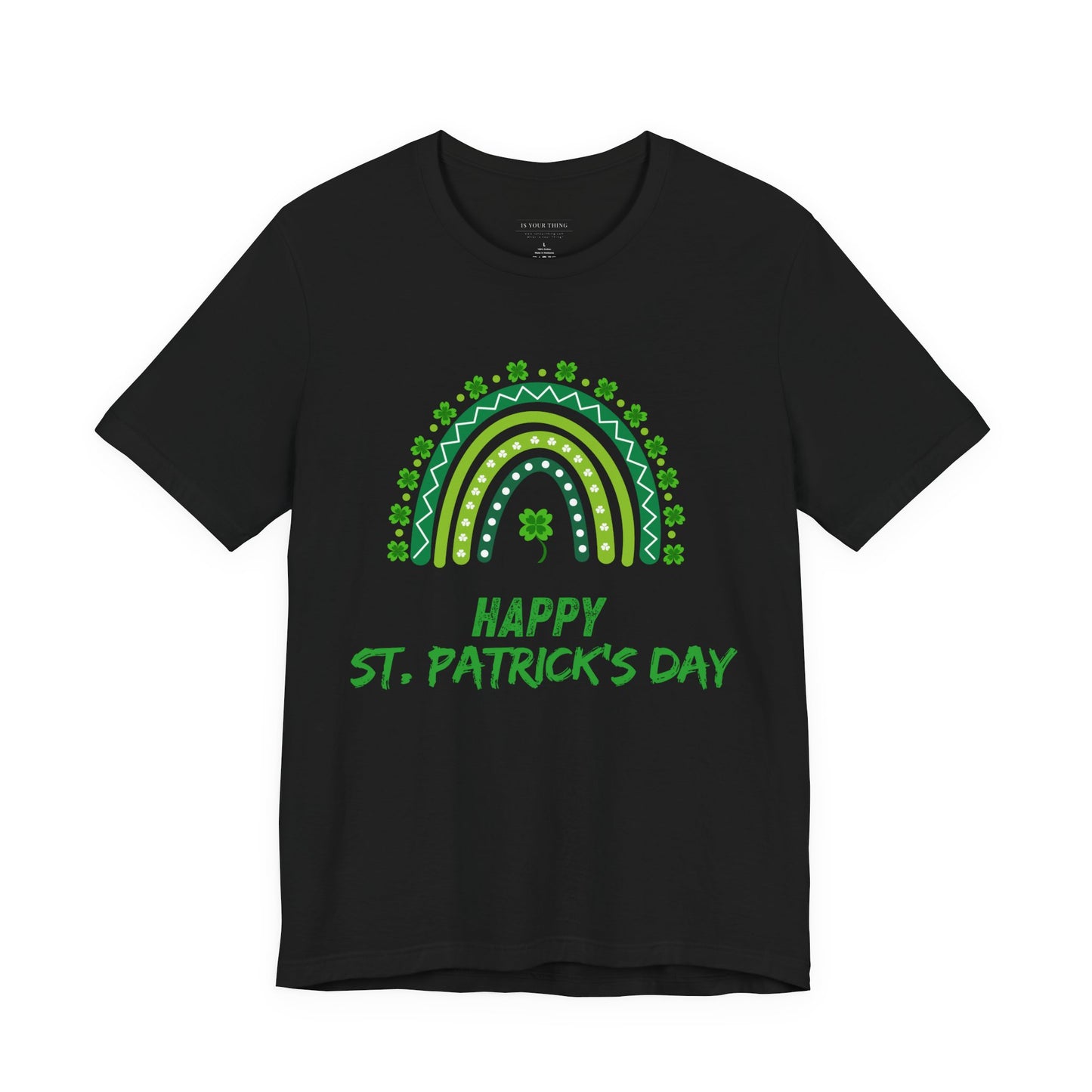 St. Patrick's Day Rainbow Tee — "Happy St. Patrick's Day" Shamrock T-Shirt