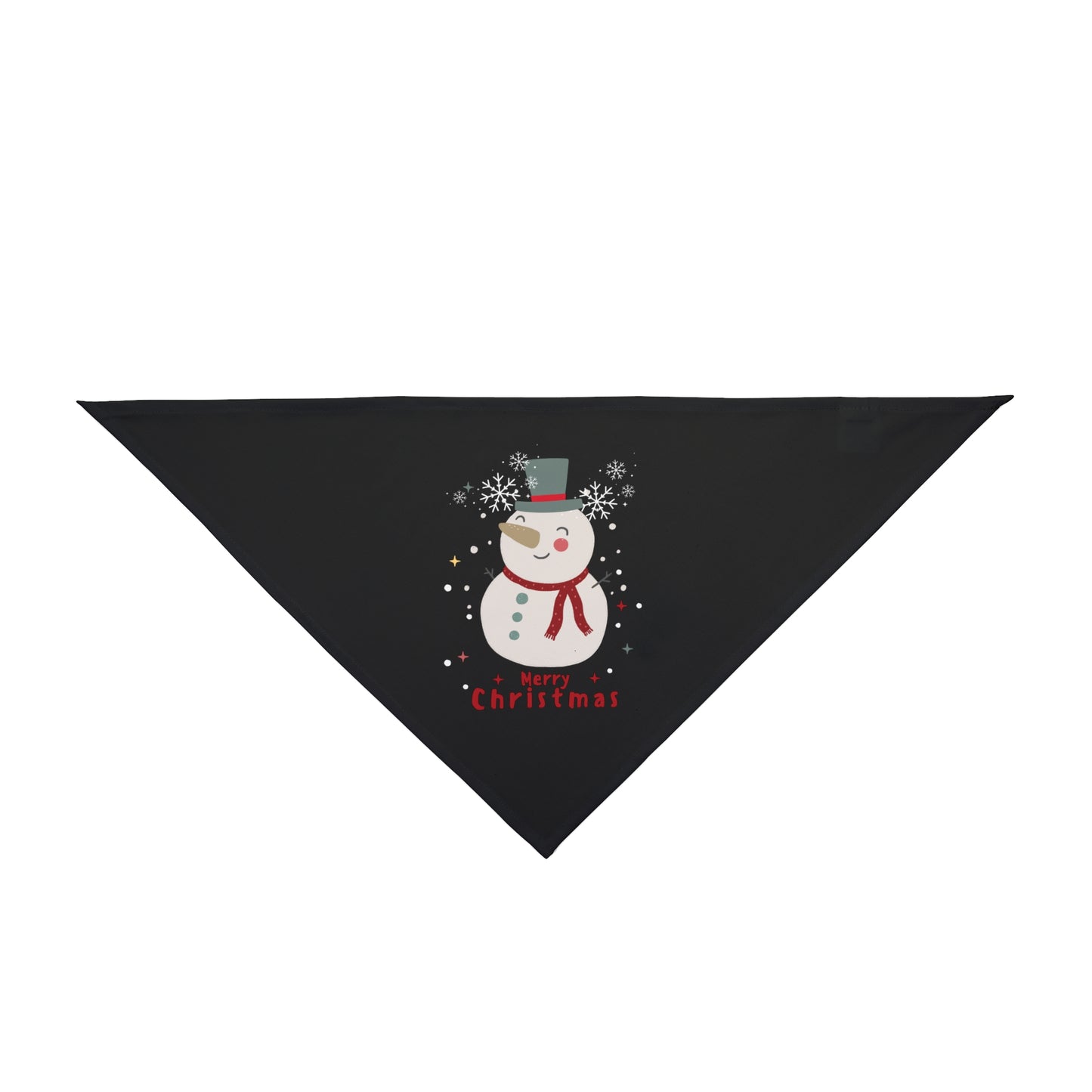 Merry Christmas Snowman Pet Bandana (Black) (Also Available in Adult Holiday Collection and Kids Holiday Collection)