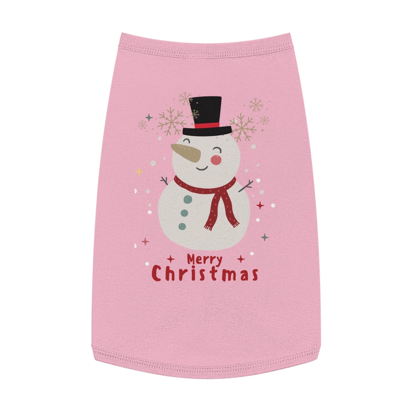 Merry Christmas Snowman Pet Tank Top (Also Available in Adult Holiday Collection and Kids Holiday Collection)