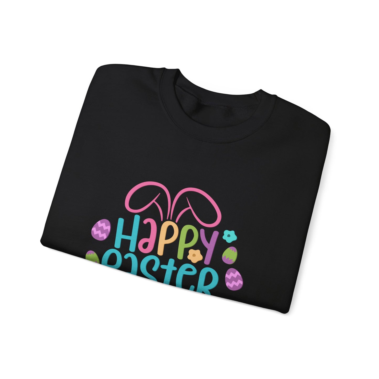 Happy Easter Colorful Bunny Ears & Eggs Unisex Sweatshirt