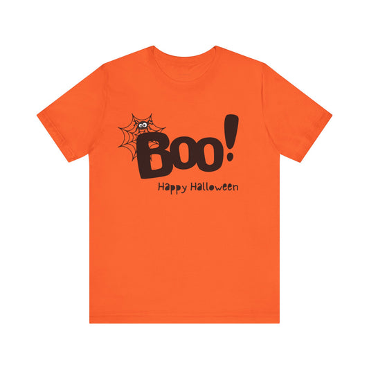 Boo Happy Halloween Unisex Tee (Orange) (Also Available in Kids Holiday Collection and Pet Holiday Collection)