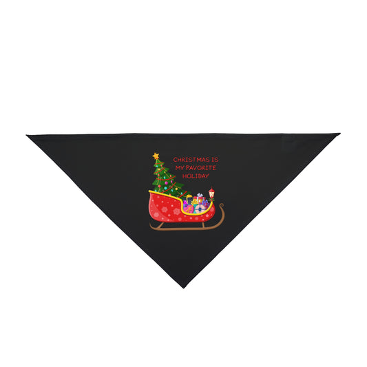 Christmas Is My Favorite Holiday Pet Bandana (Black) (Also Available in Adult Holiday Collection and Kids Holiday Collection)