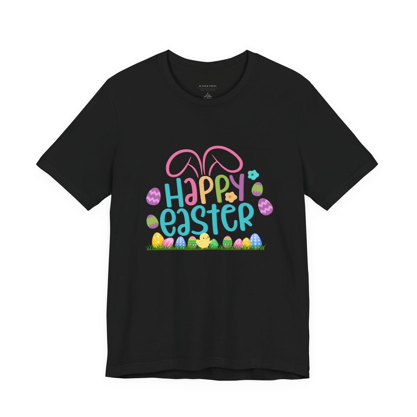 Happy Easter - Bunny Ears & Colorful Eggs Unisex Tee