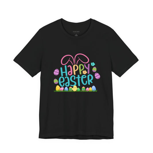 Happy Easter - Bunny Ears & Colorful Eggs Unisex Tee