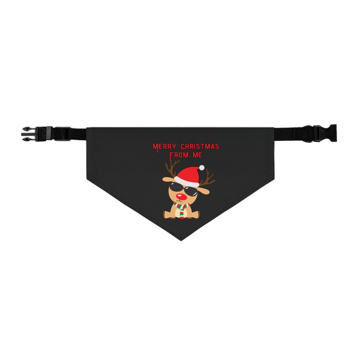 Merry Christmas From Me Pet Bandana Collar (Black) (Also Available in Adult Holiday Collection and Kids Holiday Collection)