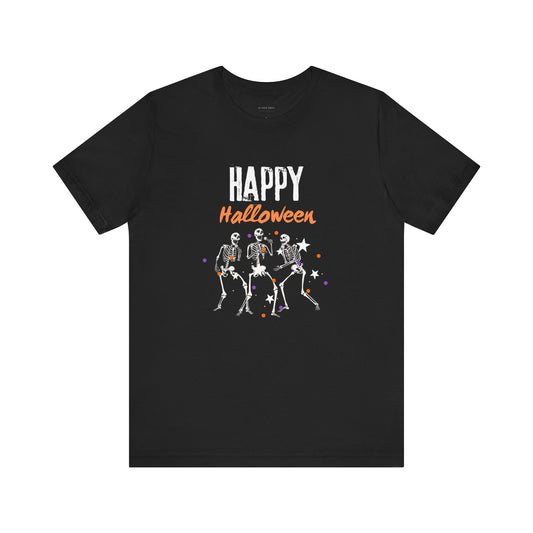 Happy Halloween Skeleton Unisex Tee (Also Available in Kids Holiday Collection)