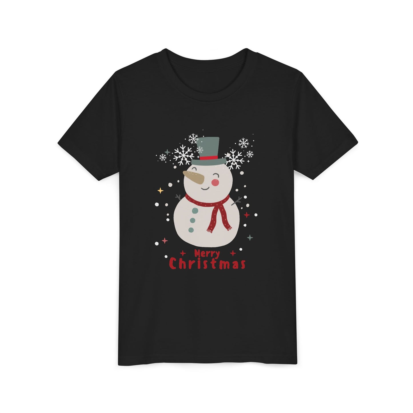 Merry Christmas Snowman Youth Tee (Also Available in Adult Holiday Collection and Pet Holiday Collection)