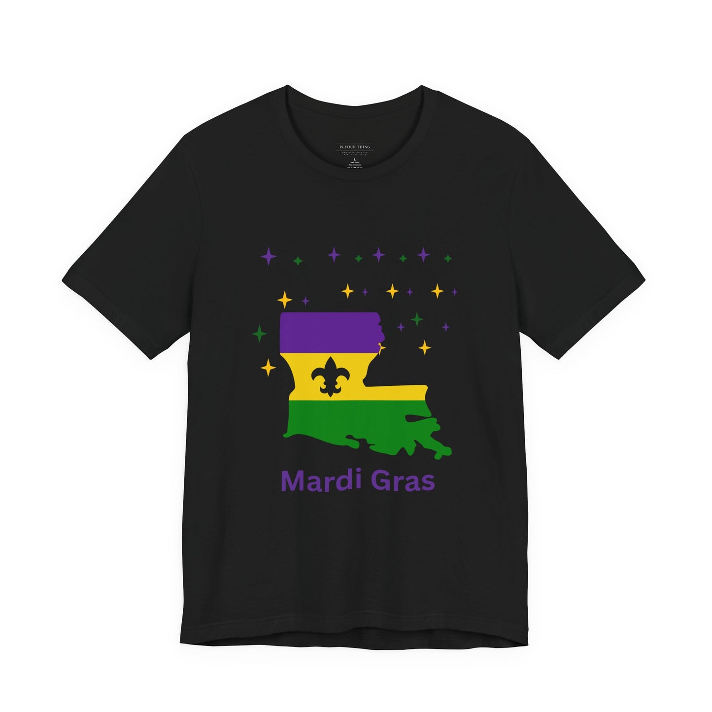 Mardi Gras Louisiana Map Unisex Tee