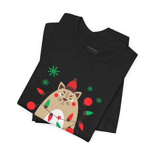 Christmas Joy Cat Unisex Tee (Also Available in Kids Holiday Collection and Pet Holiday Collection)