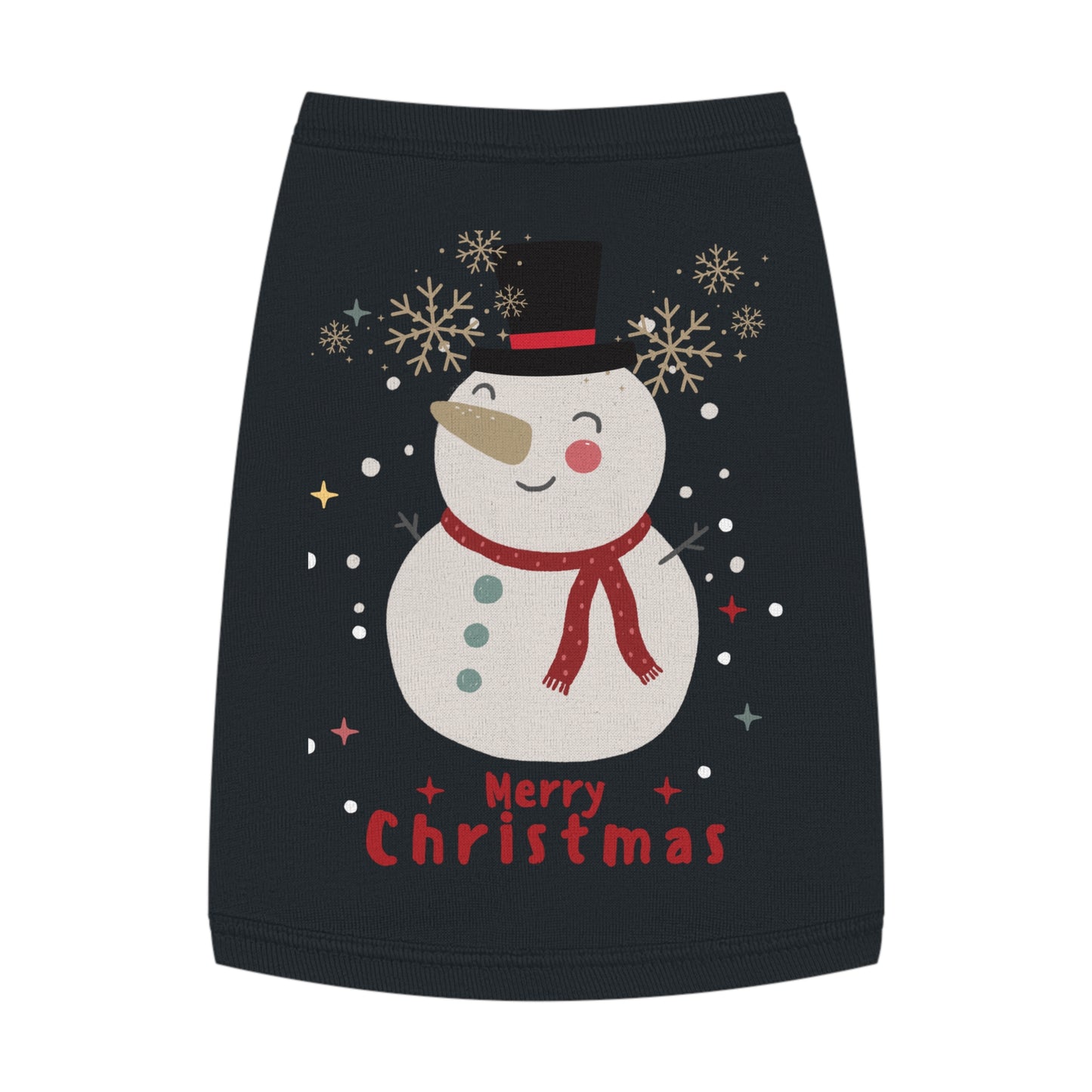 Merry Christmas Snowman Pet Tank Top (Also Available in Adult Holiday Collection and Kids Holiday Collection)