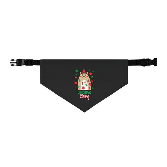 Christmas Joy Pet Bandana Collar (Black) (Also Available in Adult Holiday Collection and Kids Holiday Collection)